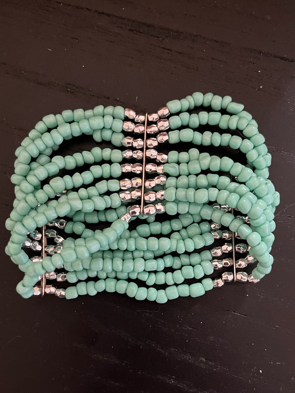 Multi-Strand Mint Beaded Stretch Bracelet - Women Jewelry